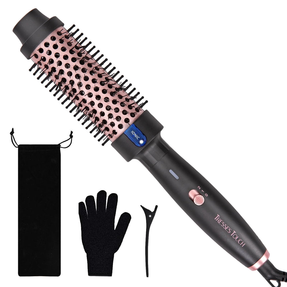 Cepillo Tresses Touch, barra ceramica, calor uniforme para rizos con volumen