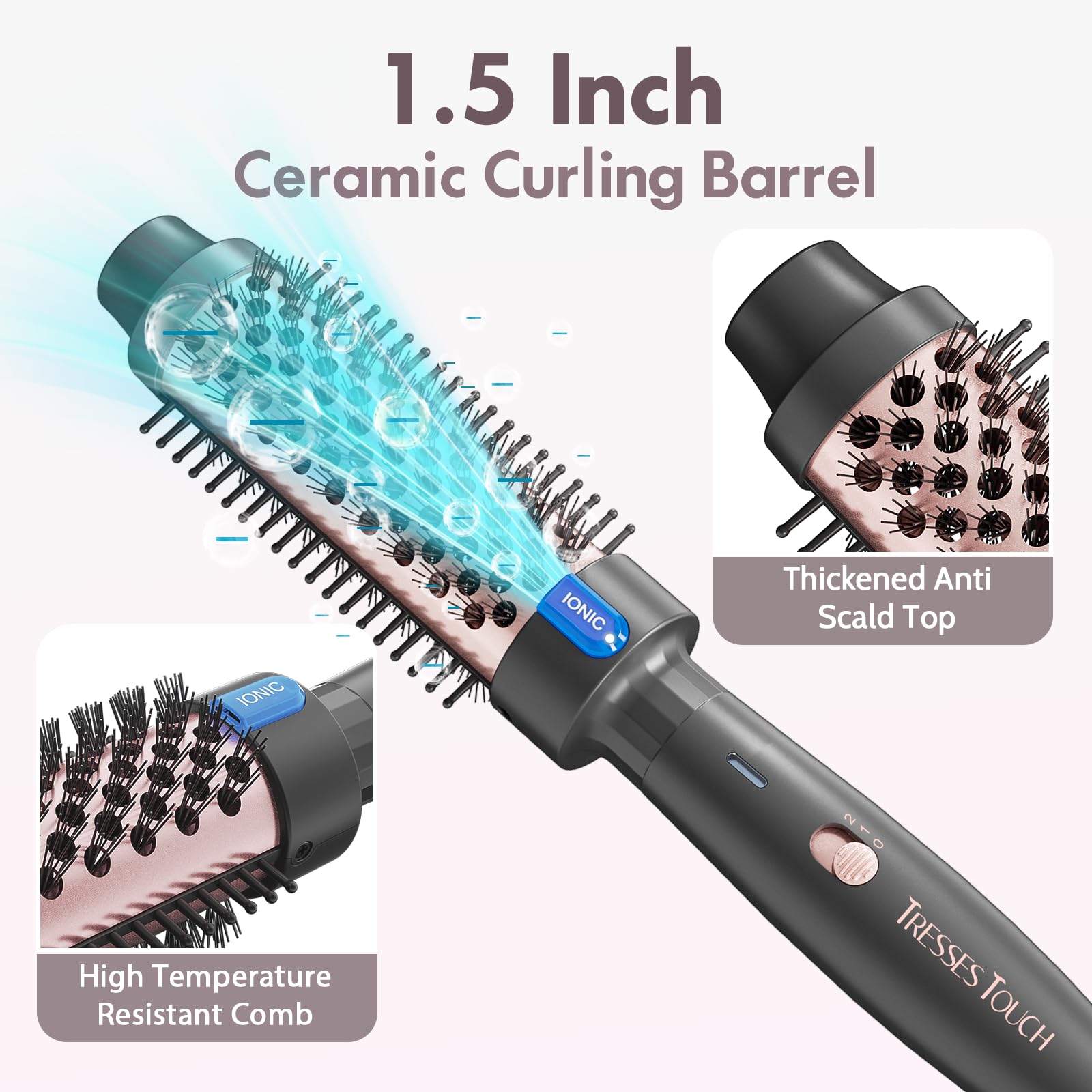 Cepillo termico Tresses Touch con cable giratorio 360 para maniobras