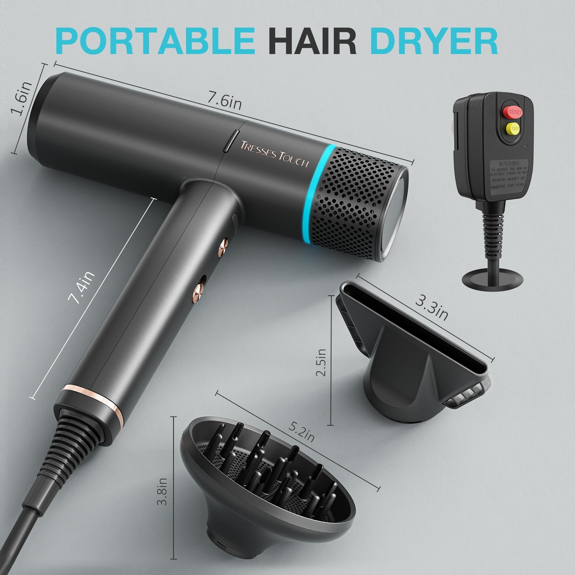 Filtro desmontable del secador Tresses Touch para limpieza