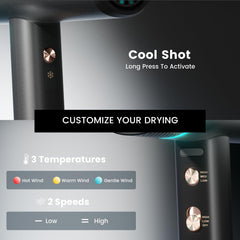 Tecnología de iones negativos en el secador Tresses Touch para mayor suavidad