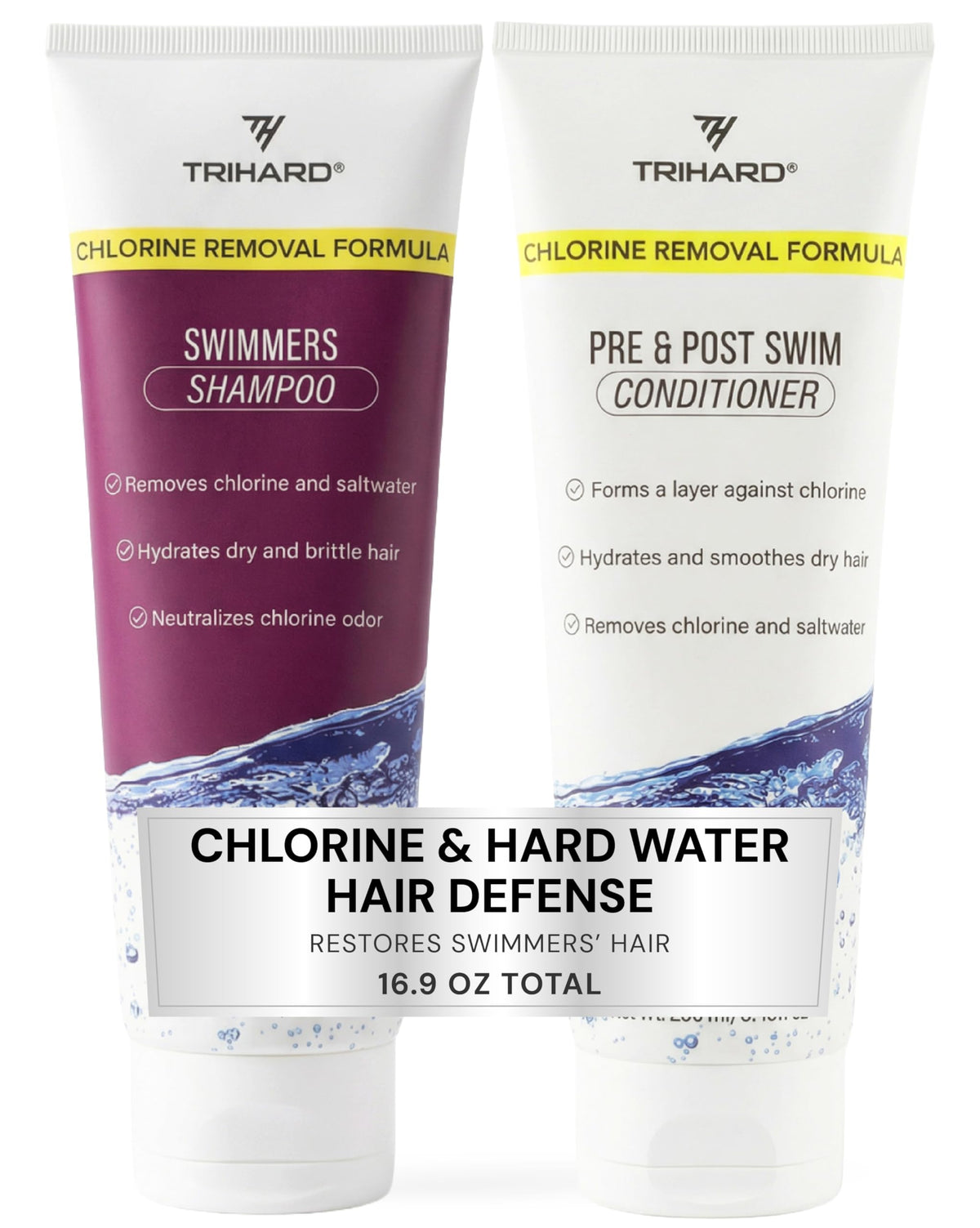 TRIHARD Defensa contra cloro: shampoo para cabello expuesto a piscina.
