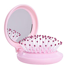 Trikeel mini cepillo plegable con espejo para peinar y retoques rápidos