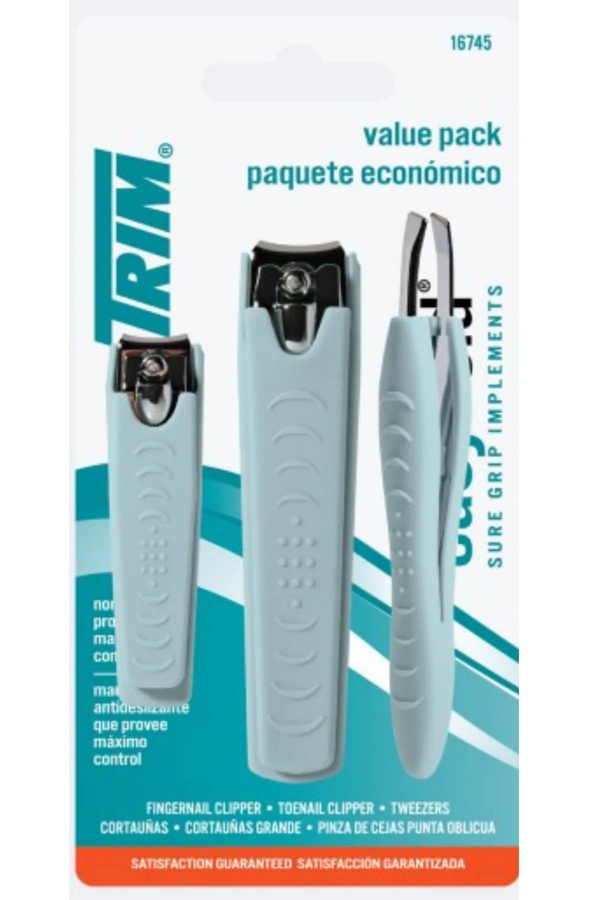 Set Trim Cortaúñas para dedos y manos con punta inclinada para uso cómodo y preciso.