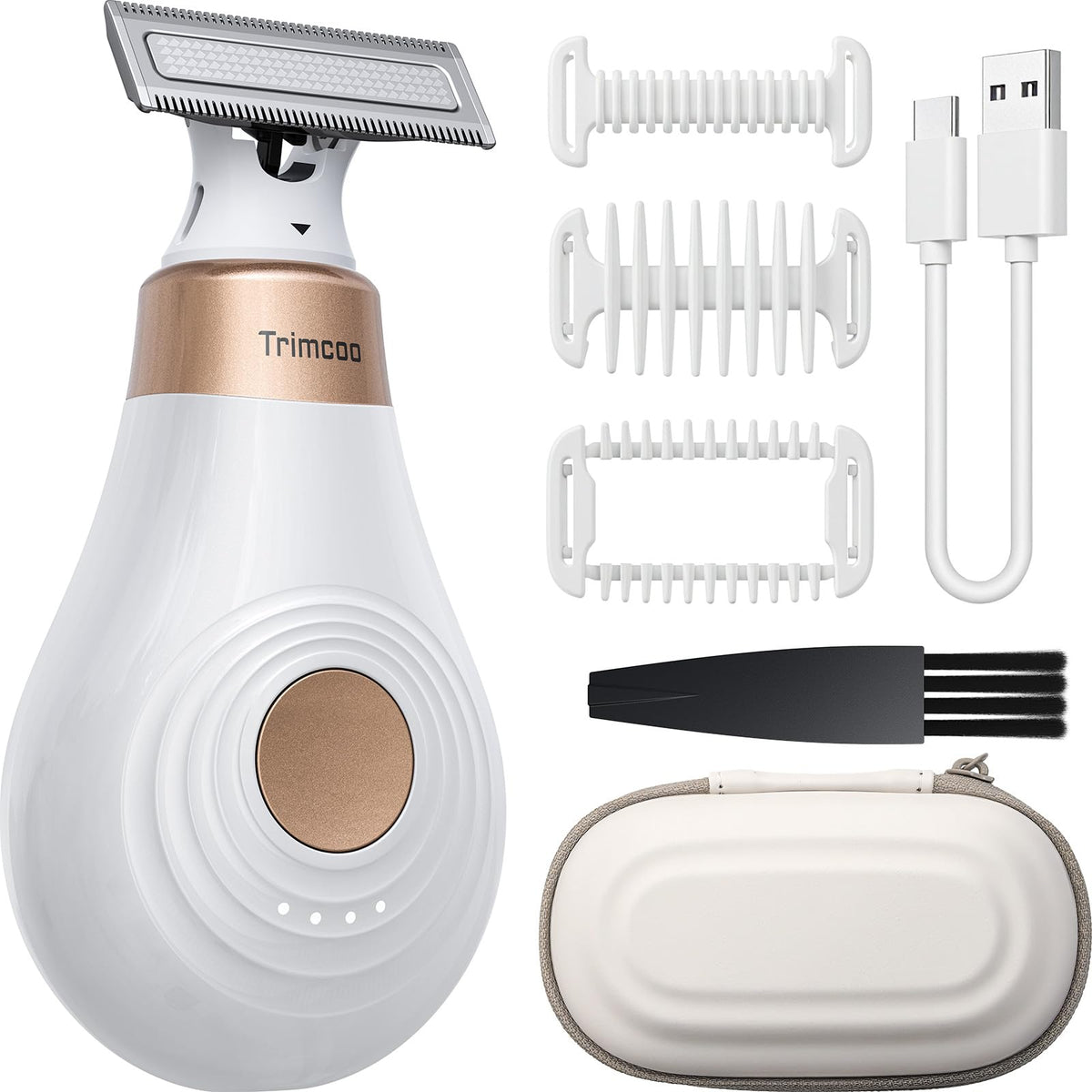Trimcoo Bikini Trimmer compacto y portátil para retoques en cualquier lugar.