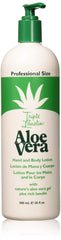 Triple Lanolin loción aloe vera en botella para hidratación profunda