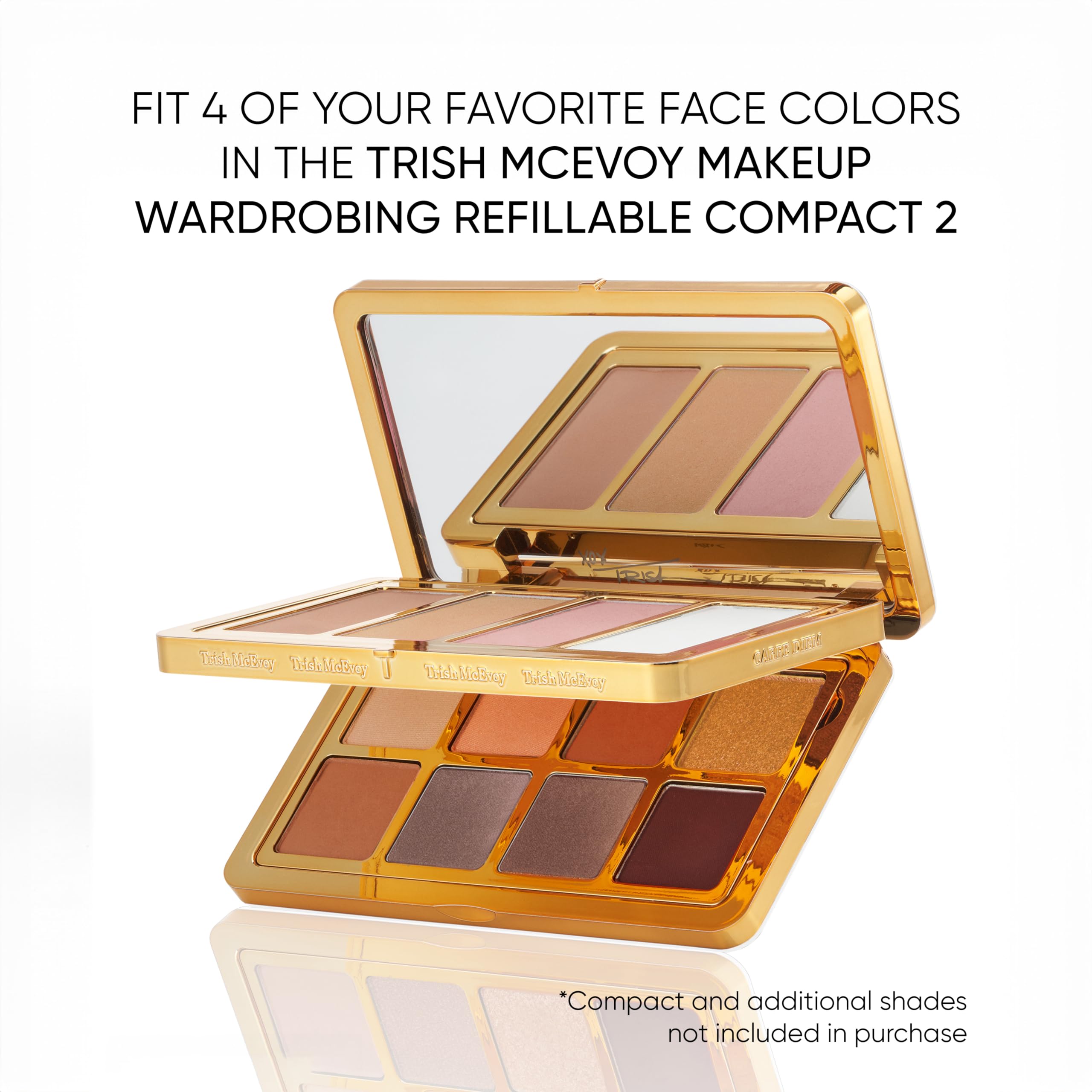 Diseño de dos niveles de Trish McEvoy Dual Resort Bronzer Refill para transporte cómodo.