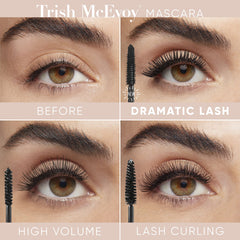 Texture noire riche du mascara Trish McEvoy pour un fini lisse.