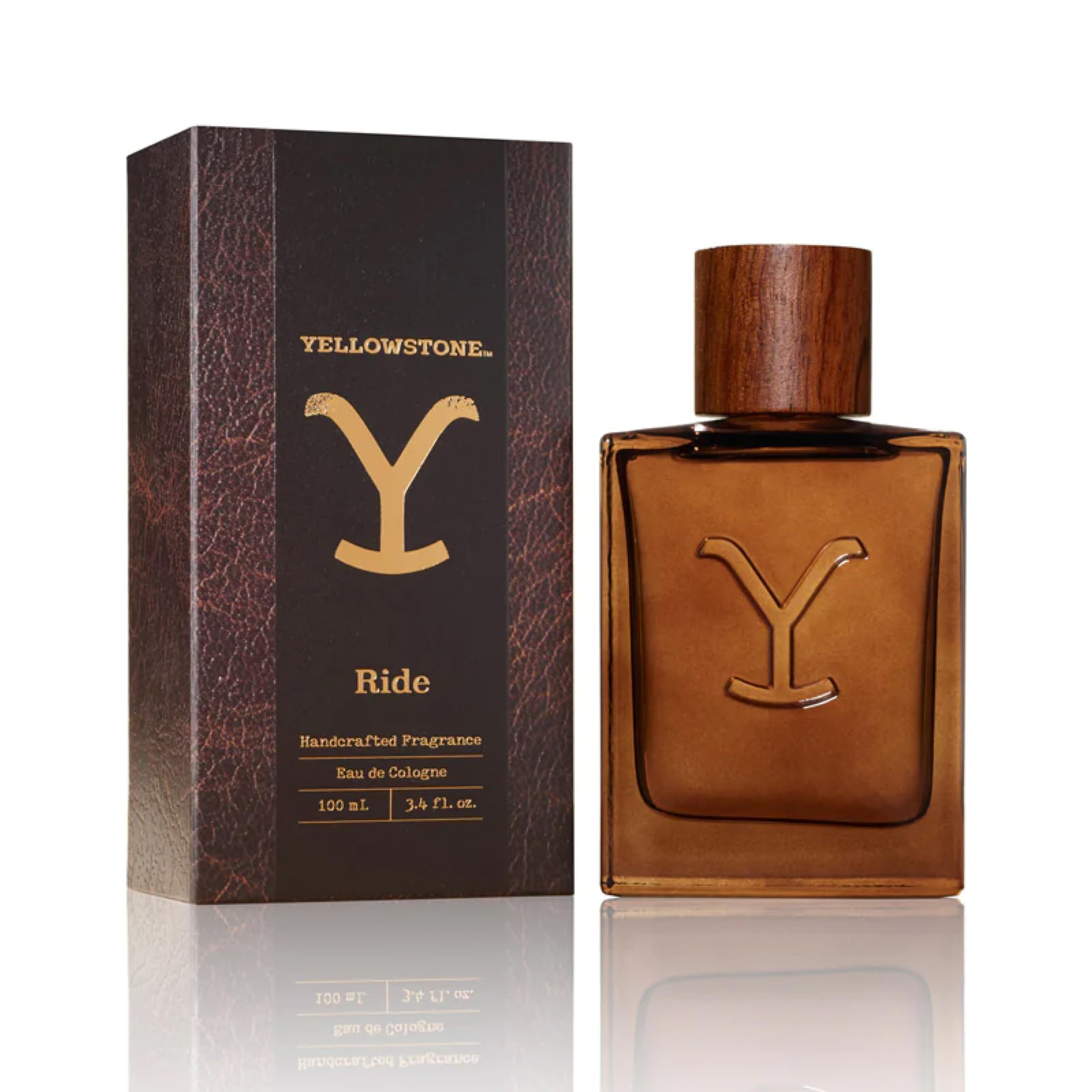 Frasco frontal de Yellowstone Ride de Tru Fragrance Beauty, diseño audaz.