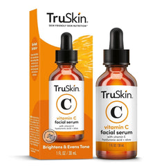 TruSkin Naturals serum vitamina C para el rostro ilumina la piel de forma suave.