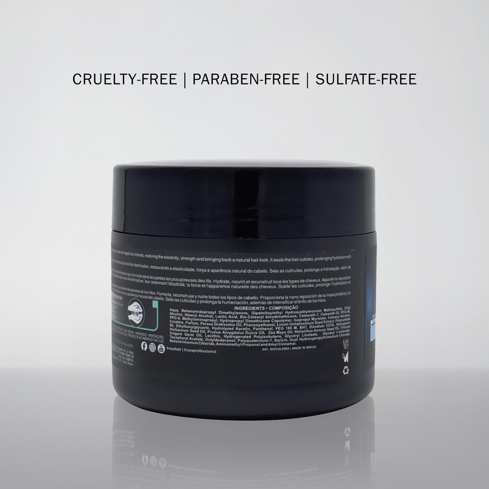 TRUSS mascarilla hidrata sin grasa y deja brillo natural.