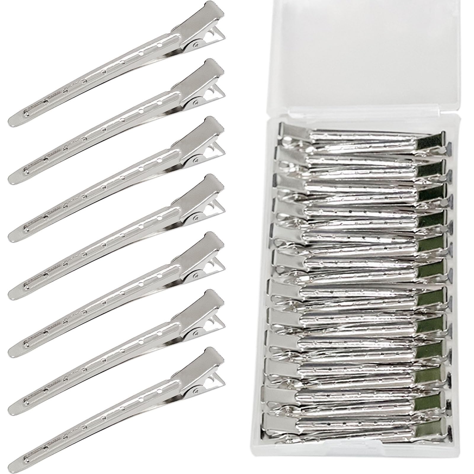 TSEROFAY pinzas pato plateadas para seccionar el cabello.