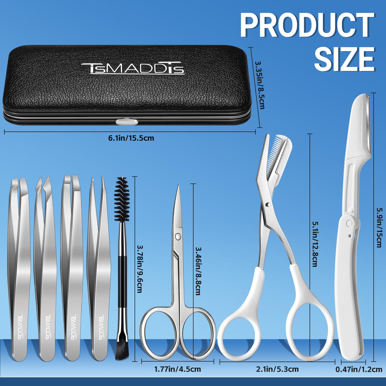Tijeras TsMADDTs para cejas con cortes limpios y forma definida