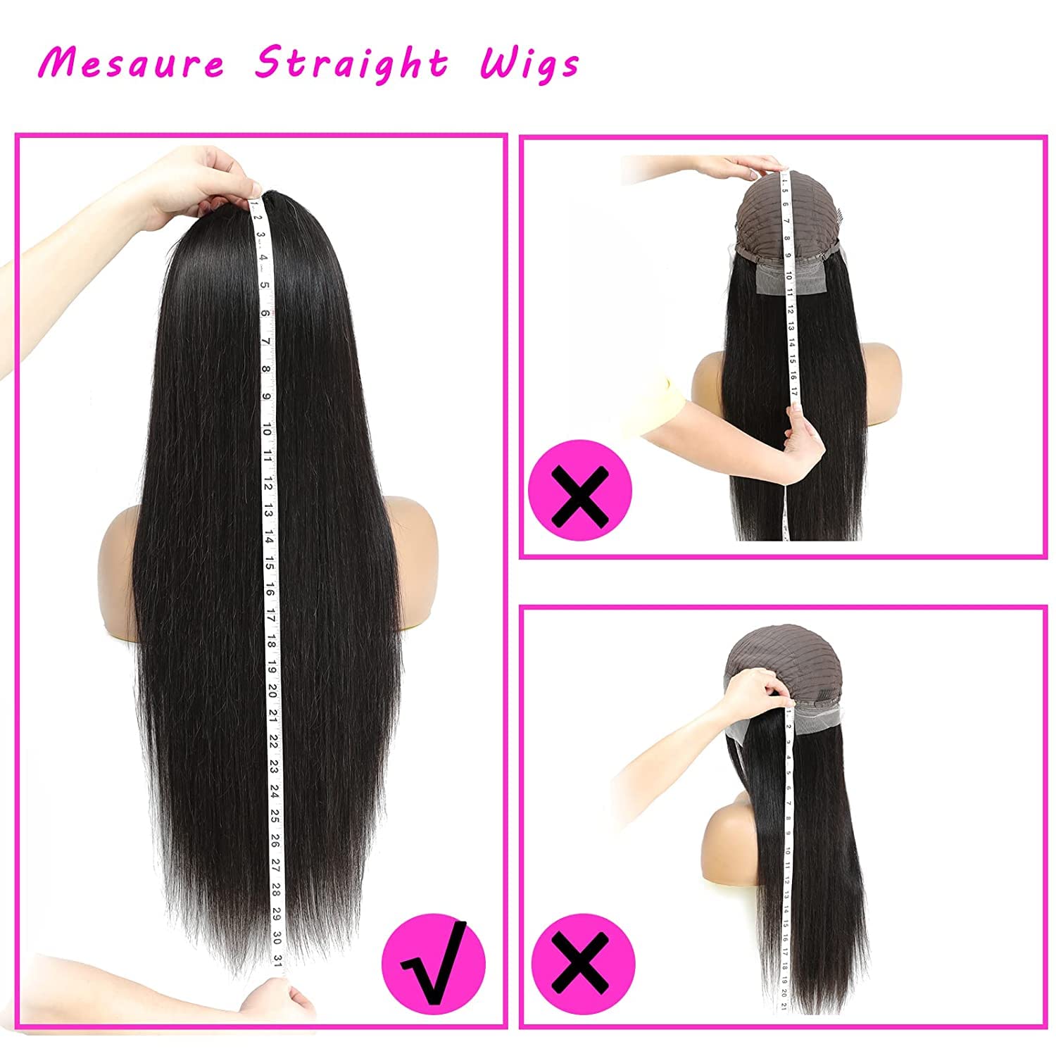 TTSMINS cabello liso y teñible para cambios de estilo