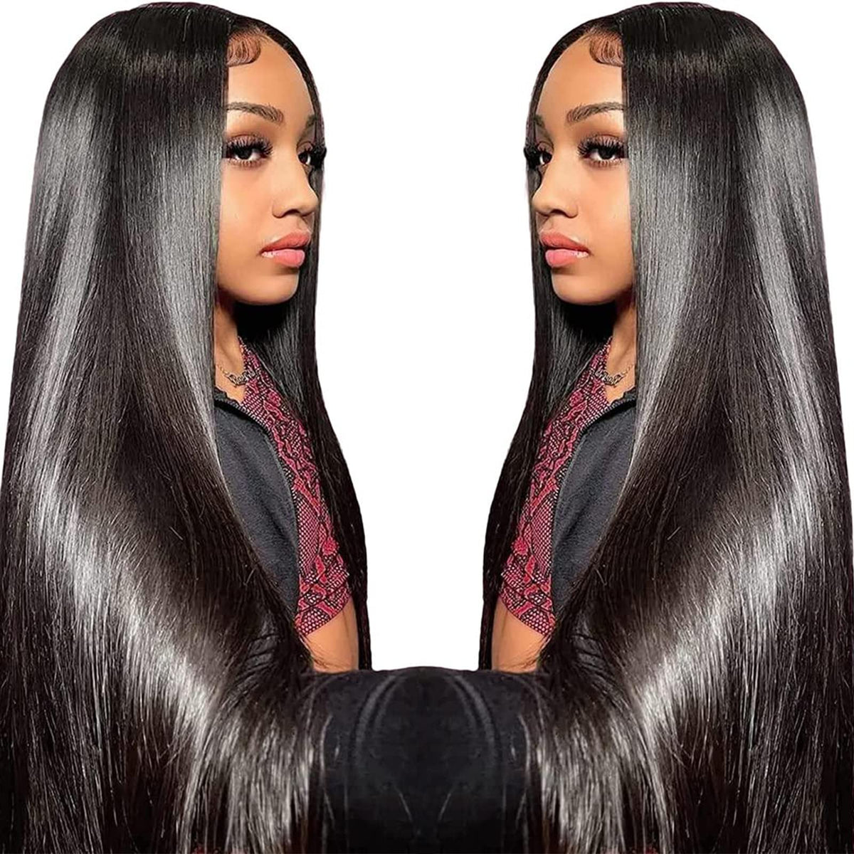 Peluca TTSMINS con lace frontal recta de 26 pulgadas para un look natural