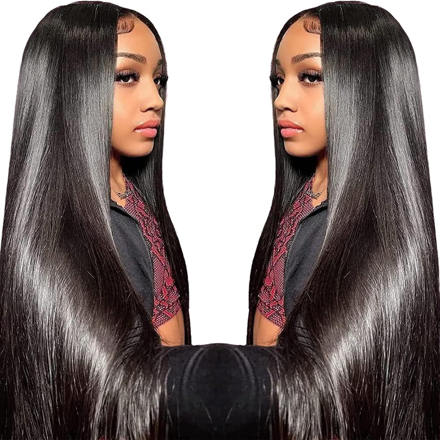 Peluca frontal TTSMINS 13x6 con encaje transparente para aspecto natural