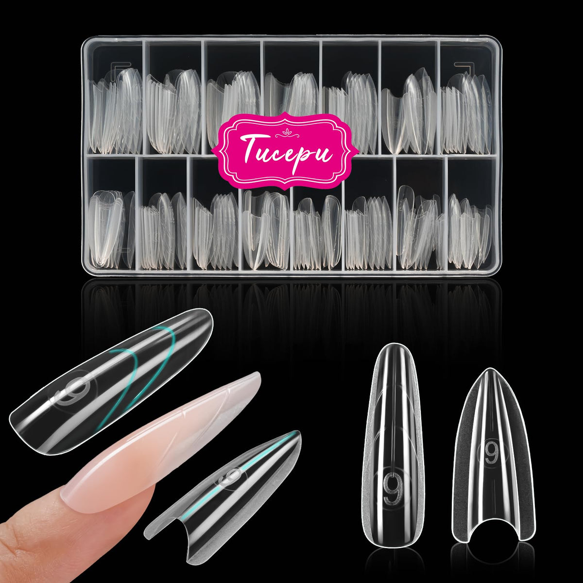 Tucepu Formas Sandwich Almendra Redonda para uñas extendidas estables.