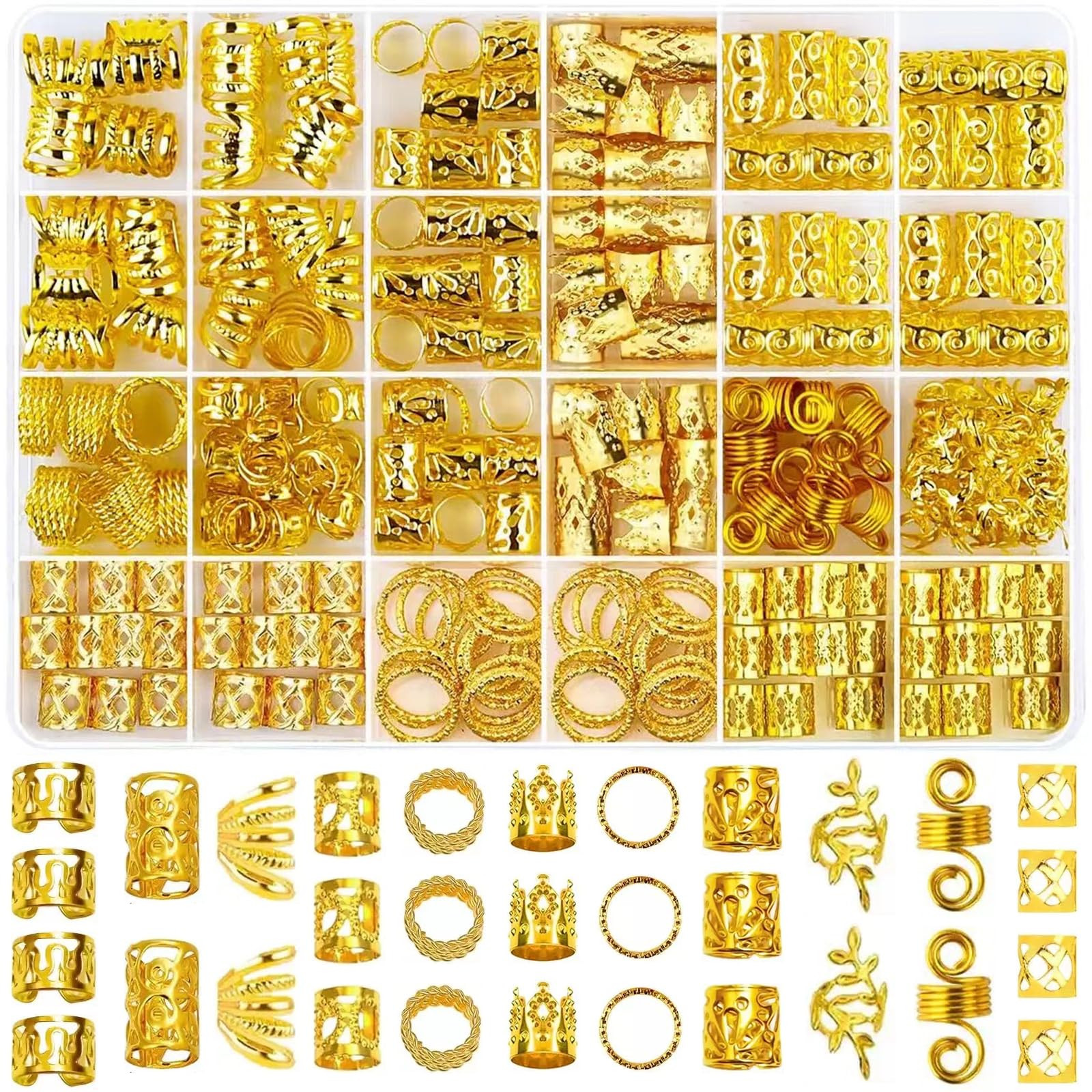 Tuefuzy joyería para cabello dorado realza trenzas con brillo sutil