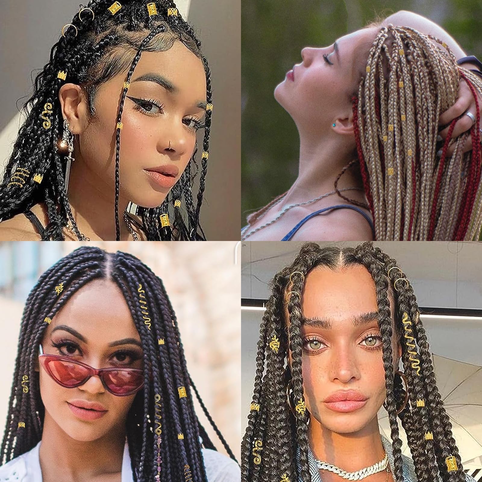 Tuefuzy joyas para cabello en oro, estilos múltiples para personalizar peinados.