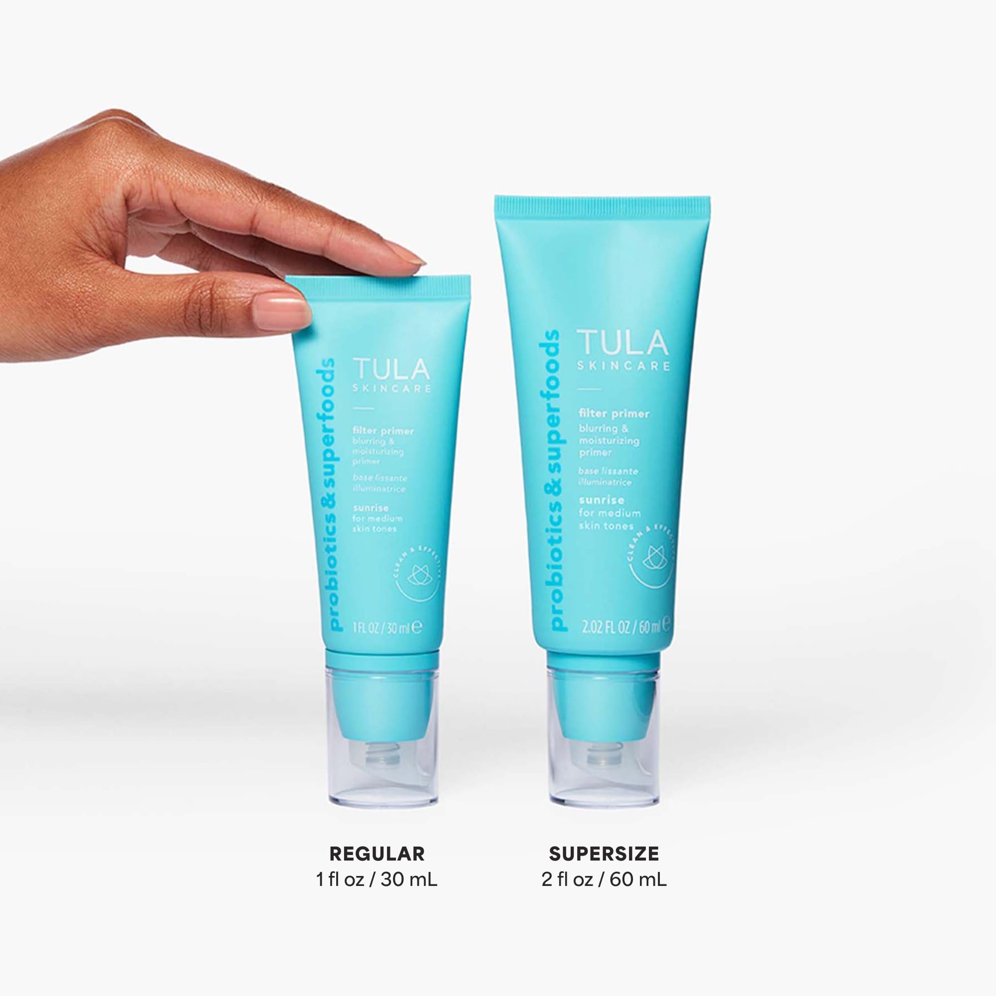 Extractos probióticos de TULA equilibran la piel para sensación de balance.