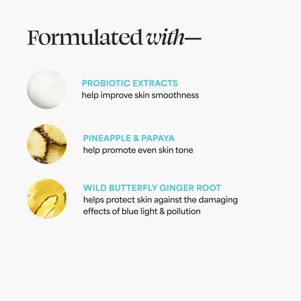 Piña y papaya en TULA Protect Glow aportan vitaminas y brillo natural.