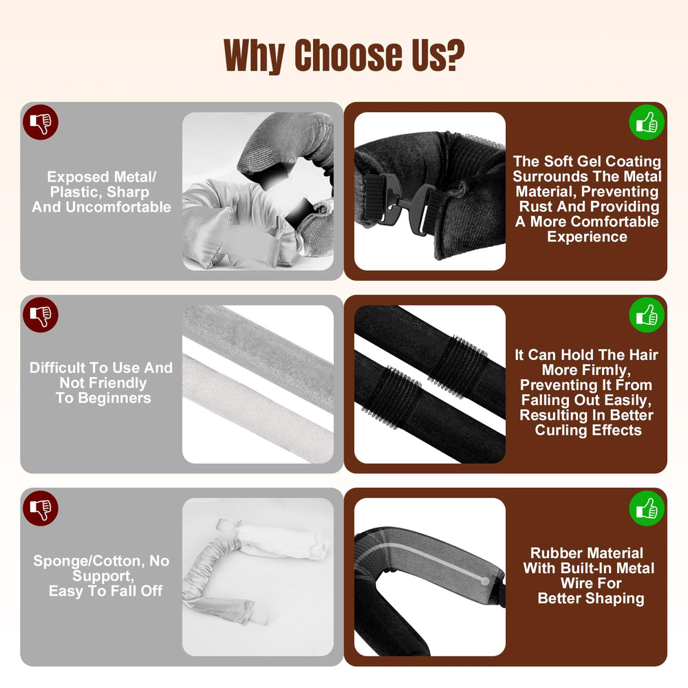 Rulos nocturnos Tulobi negros para cabello de todo tipo.