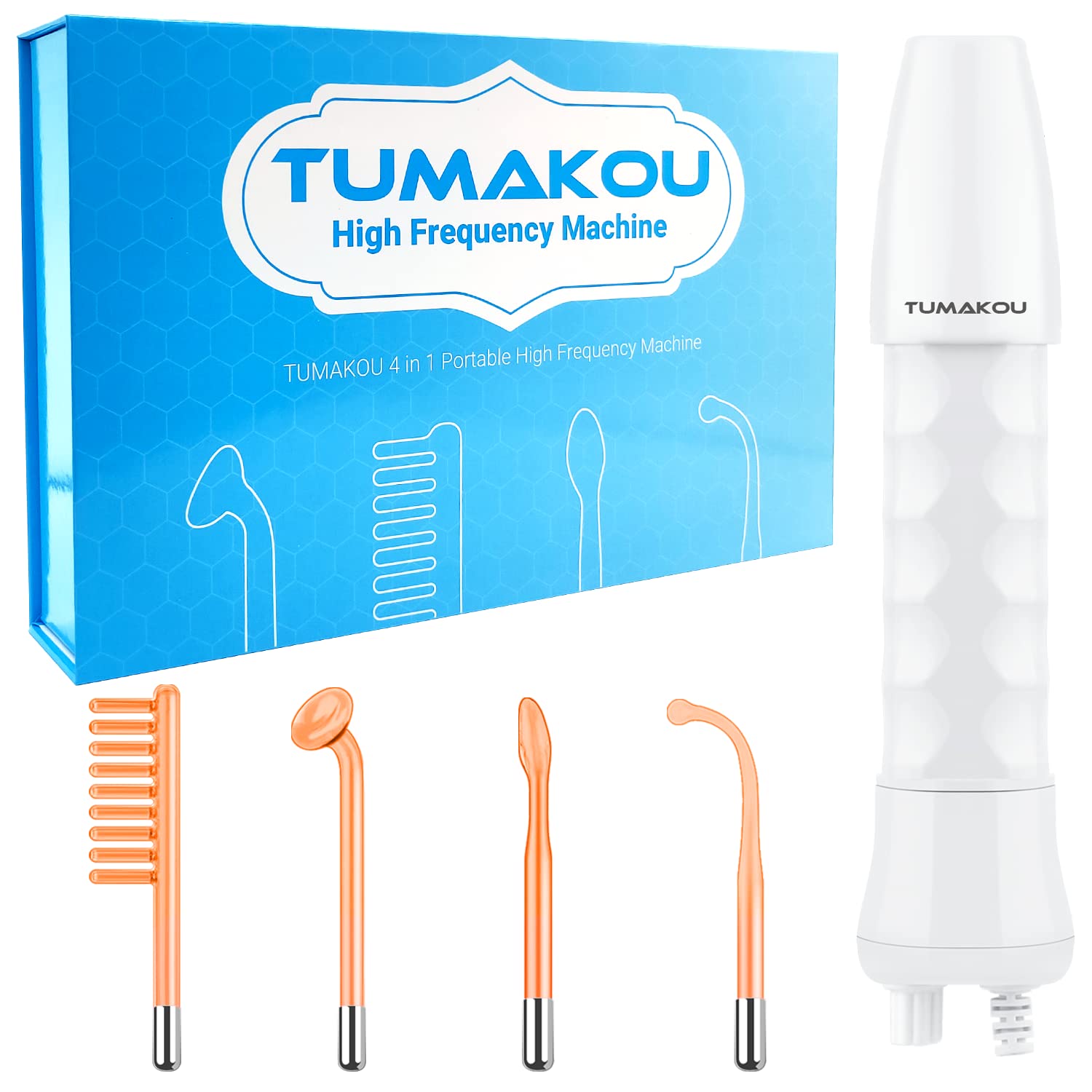 TUMAKOU máquina facial de alta frecuencia portátil en mano para rutina en casa