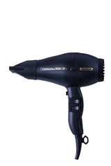 Turbo Power Twin Turbo 3900 secador negro, vista frontal, rendimiento profesional para peinado rápido