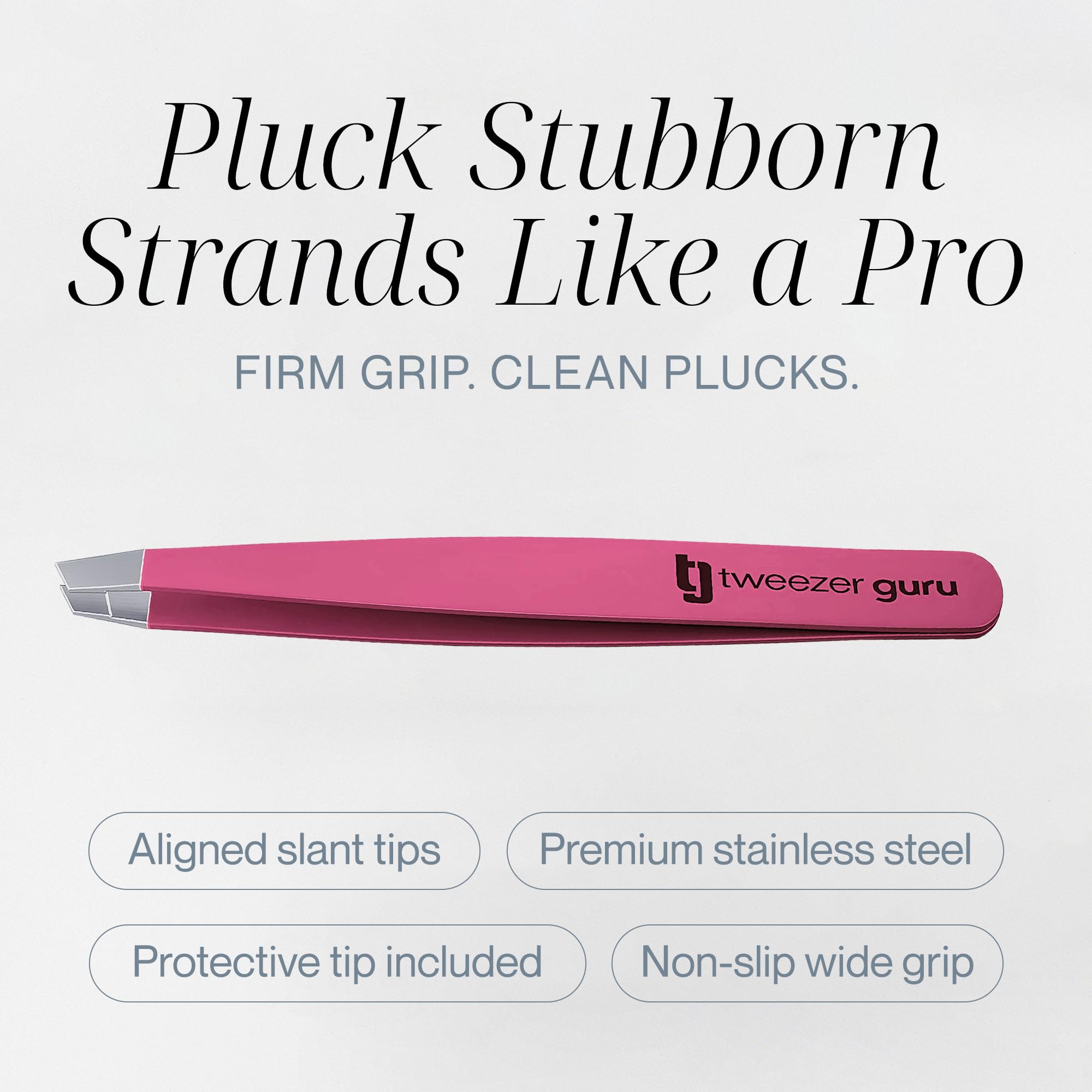 TWEEZER GURU ultra-thin tip targets hairs just beneath the surface