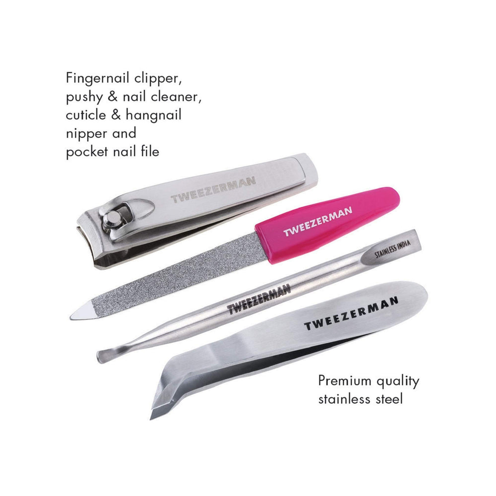 Tweezerman Mini Kit de Rescate de Uñas, uso en viaje para retoques rápidos.
