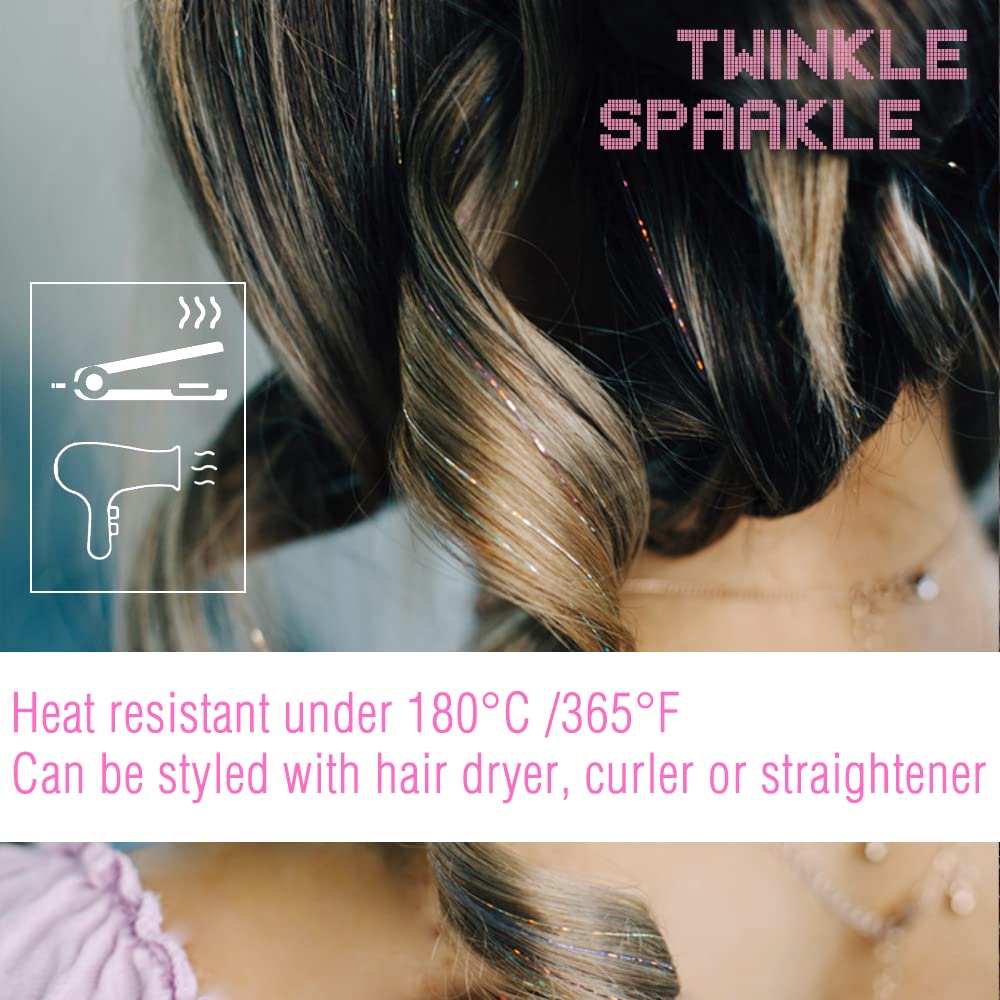TWINKLE SPARKLE tinsel de 50 cm, adaptable a cualquier largo.