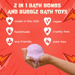 Two Sisters handmade in USA bath bombs showing craft quality
