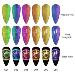 TWOEIGHT brinda brillo holográfico con efecto galaxia en las uñas.