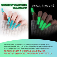 U-Shinein acabado transparente luminoso, efecto nocturno para uñas.