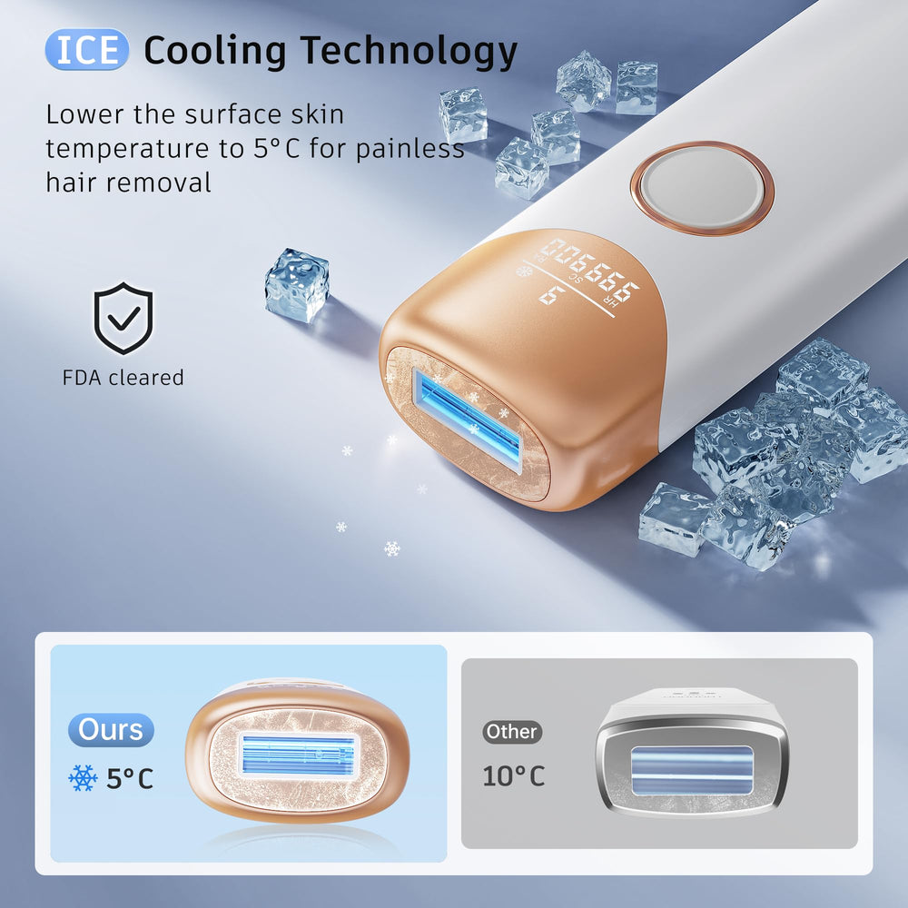 Tecnología de enfriamiento 5°C de Ubroo IPL para sesiones más cómodas.