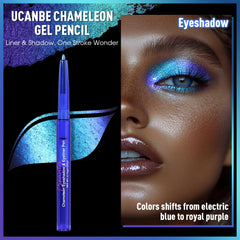 UCANBE Delineador Gel Cameleon Brillo Metálico, alta pigmentación y duración.