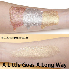 UCANBE Hydrating Body Shimmer on collarbones enhances contours with a reflective glow.