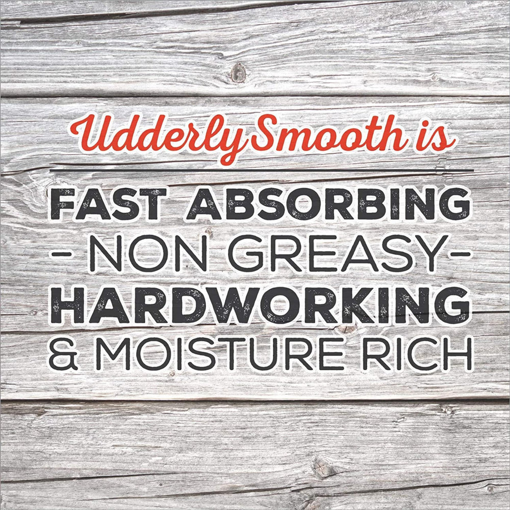 UDDERLY SMOOTH crema corporal, textura suave, hidratación prolongada para manos y cuerpo.