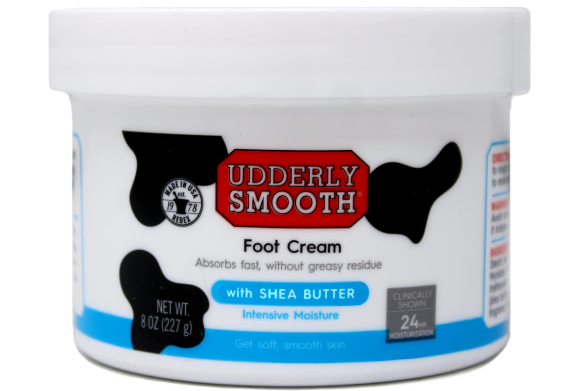 Udderly Smooth crema pies con manteca de karité, hidratación profunda para pies secos.