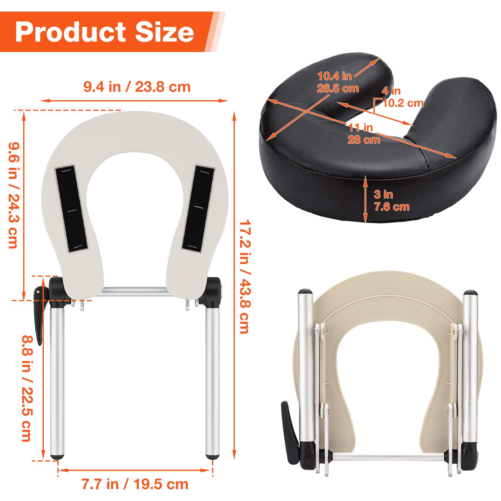 Udefineit reposacabezas para mesa en aluminio ligero para transporte