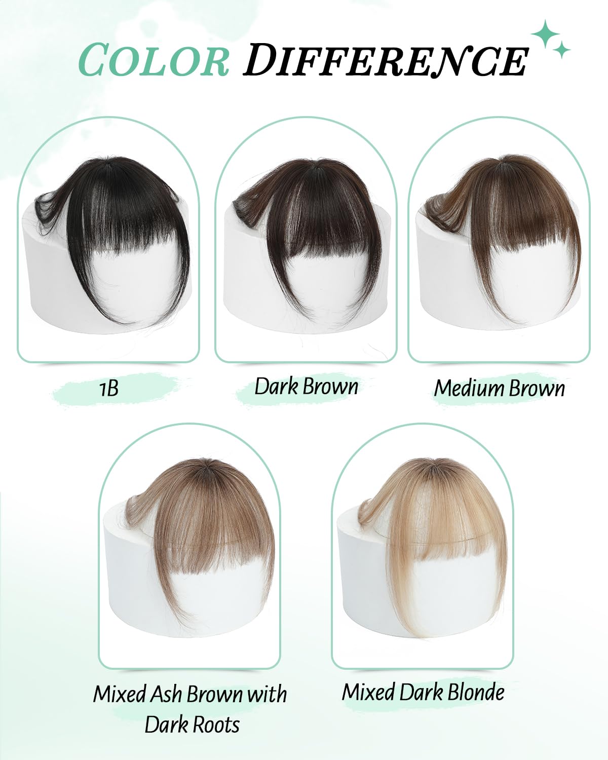 UDU flequillo con clip cambio de look rápido sin dañar el cabello natural.