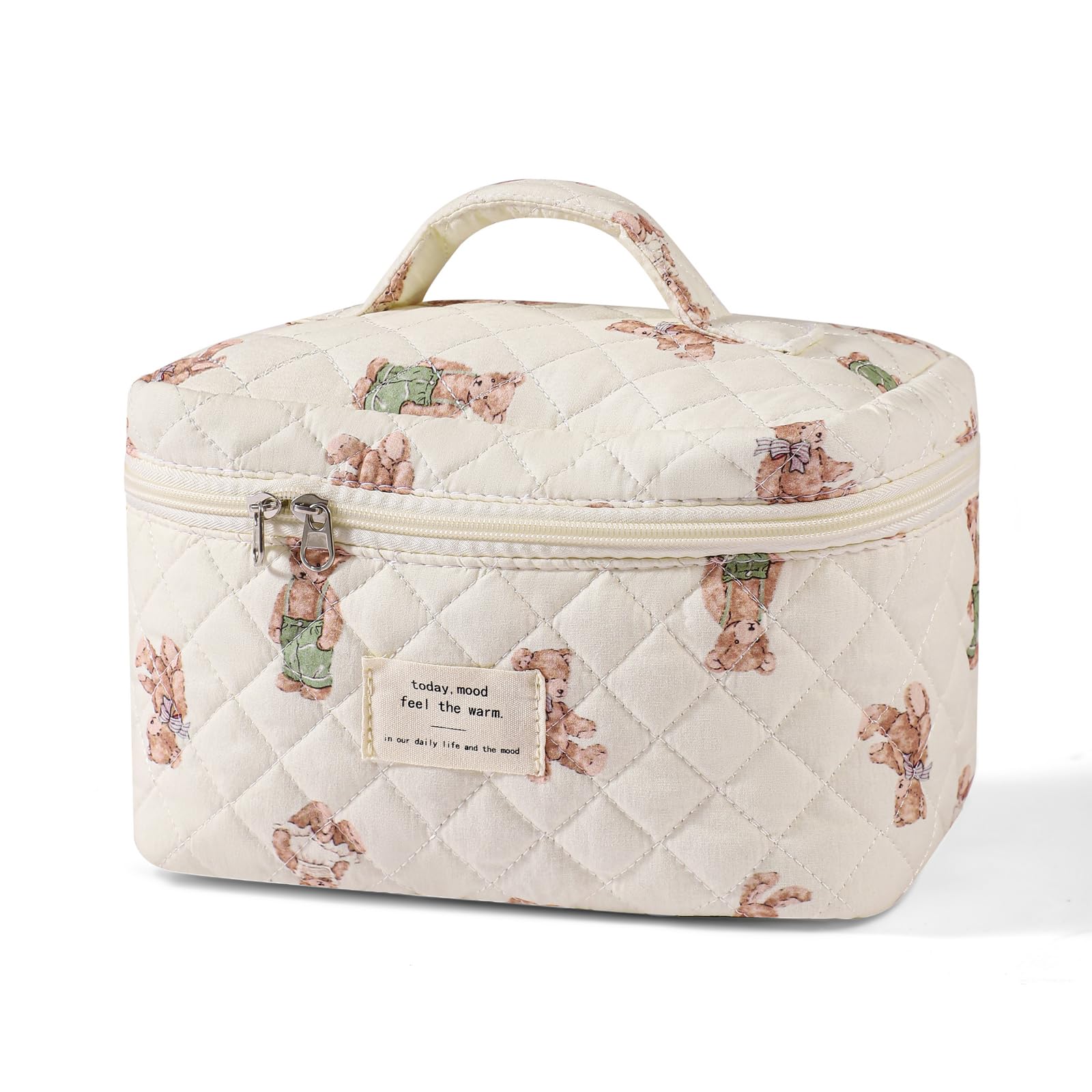 uekeboag bolso maquillaje viajero floral, gran capacidad para maquillaje diario.