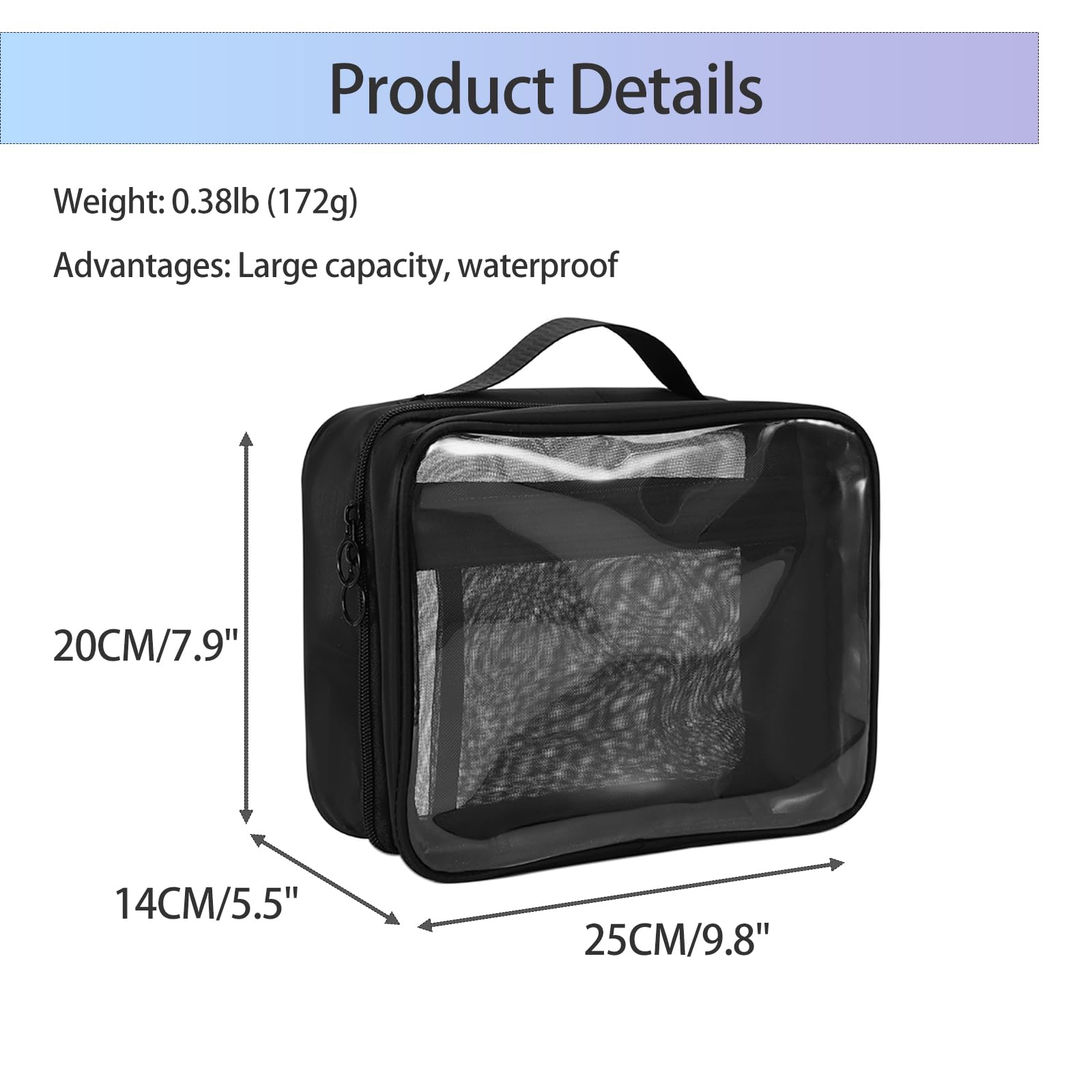 Bolsa de maquillaje UEOE de gran capacidad para viajar y organizar cosméticos.