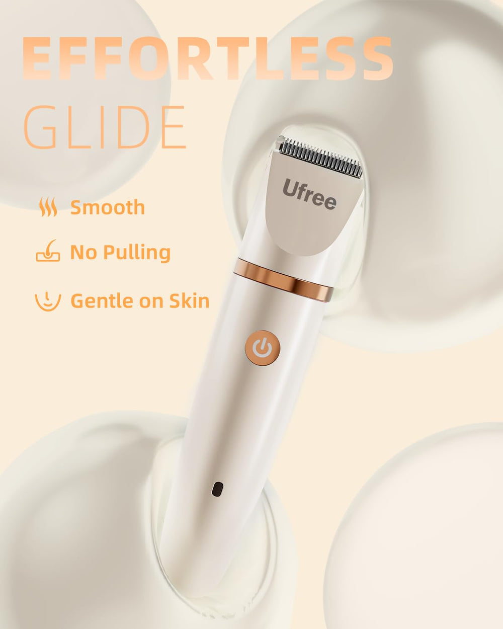 Acabado blanco elegante de Ufree que complementa la rutina de cuidado personal.