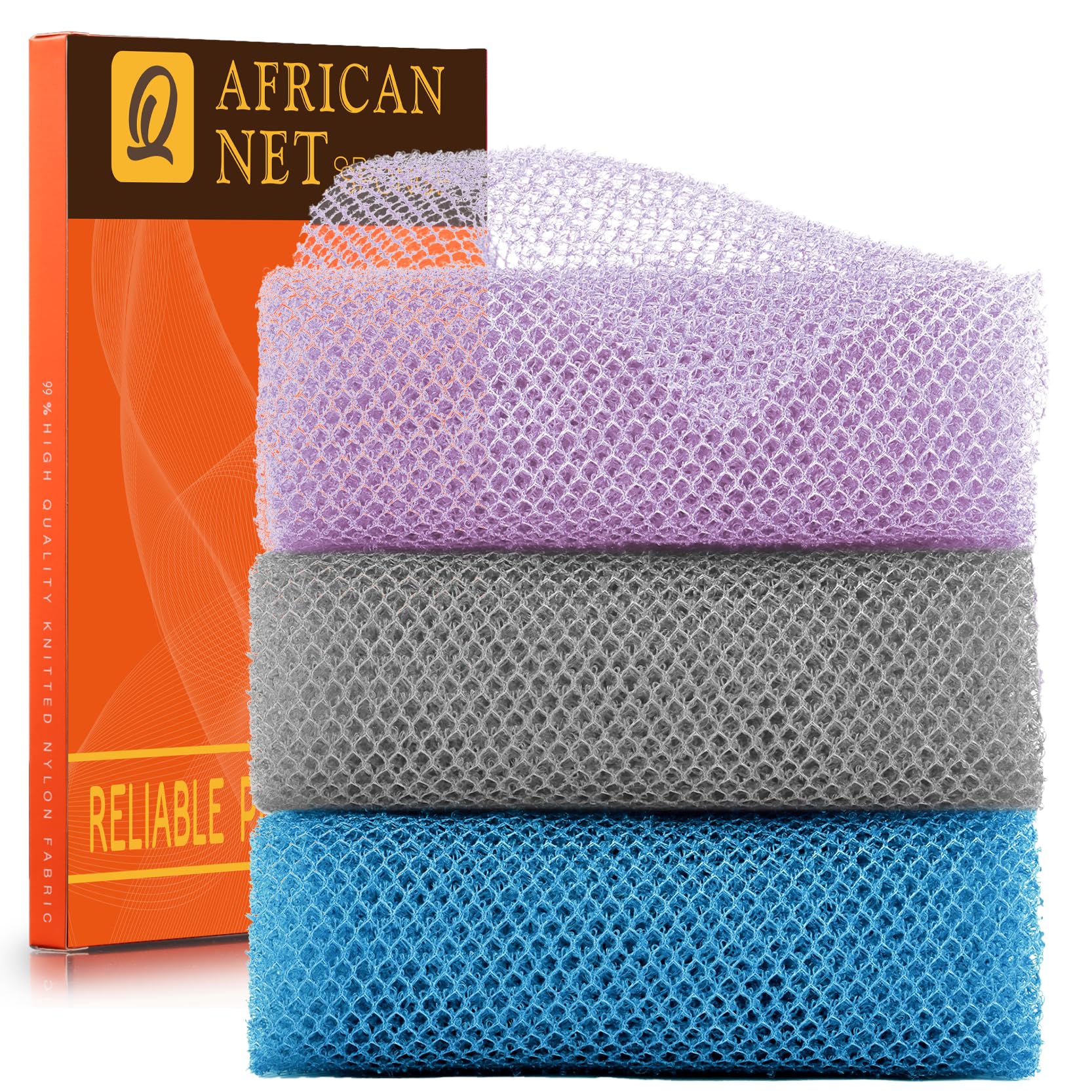 UJFQBH net exfoliante africano frente, textura rugosa para exfoliar piel