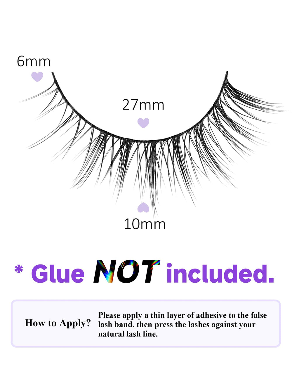 Pestañas Ukrizi sintéticas sin crueldad para un look natural.