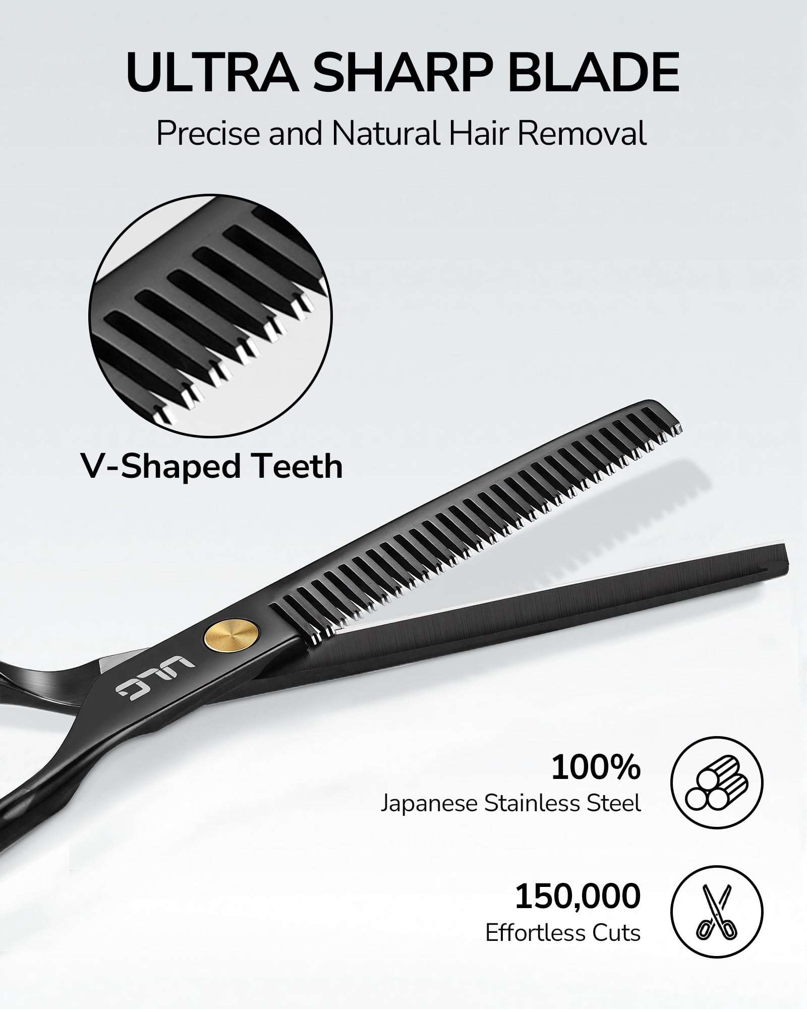 ULG thinning shears lightweight and balanced for less wrist fatigue