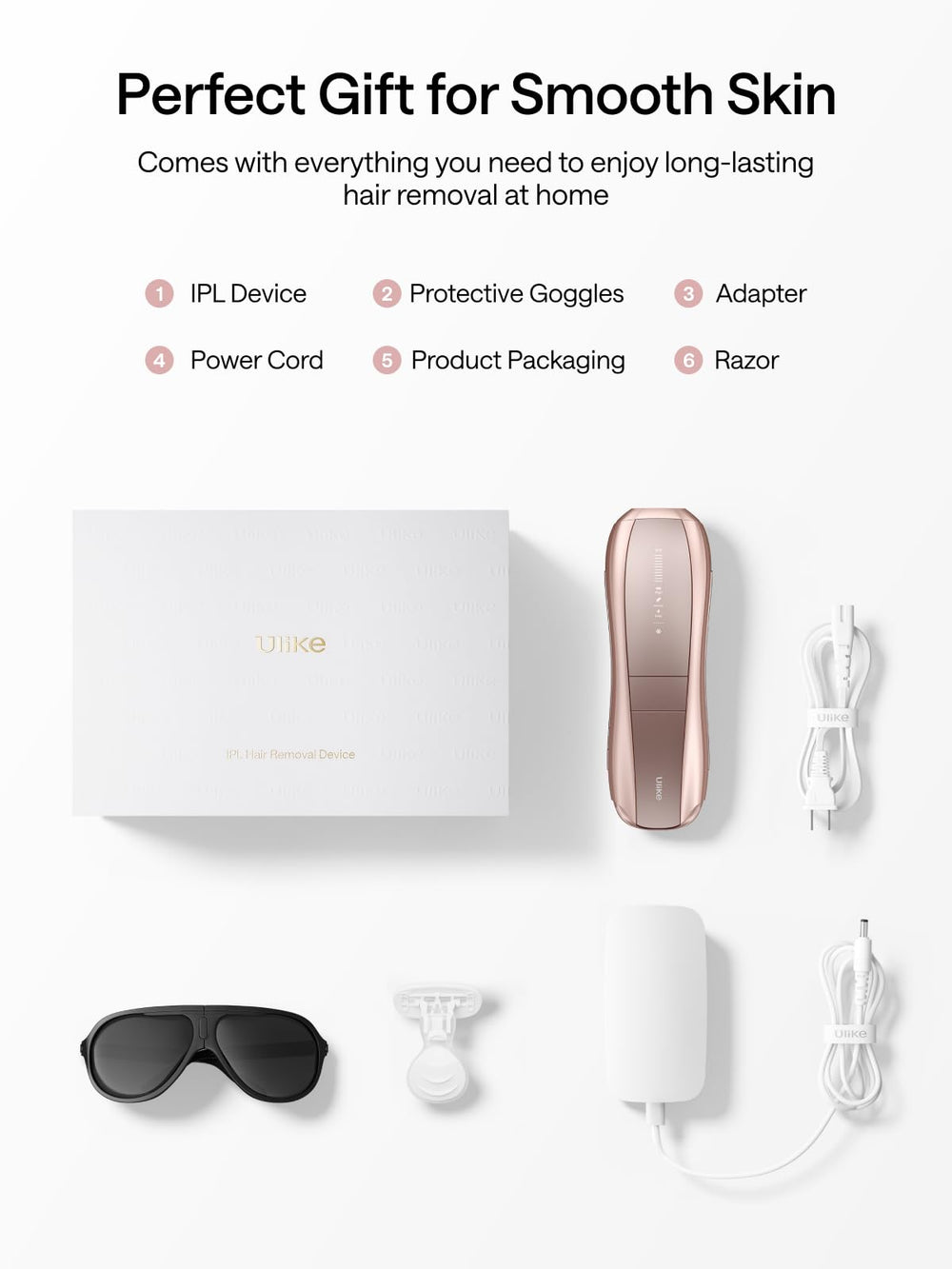 Caja y accesorios listos para usar en casa con Ulike Air 10.