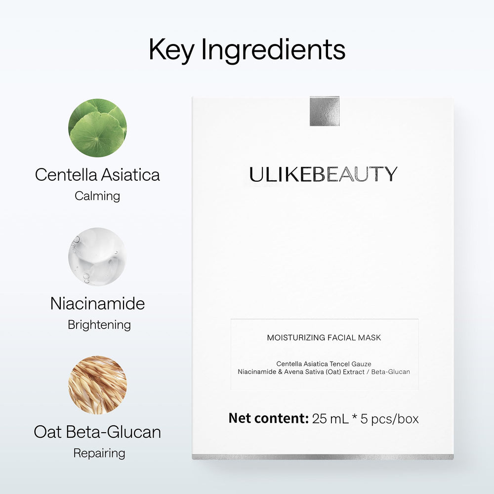 Mascarilla Ulikebeauty con Centella Asiática para calmar irritaciones y enrojecimiento.