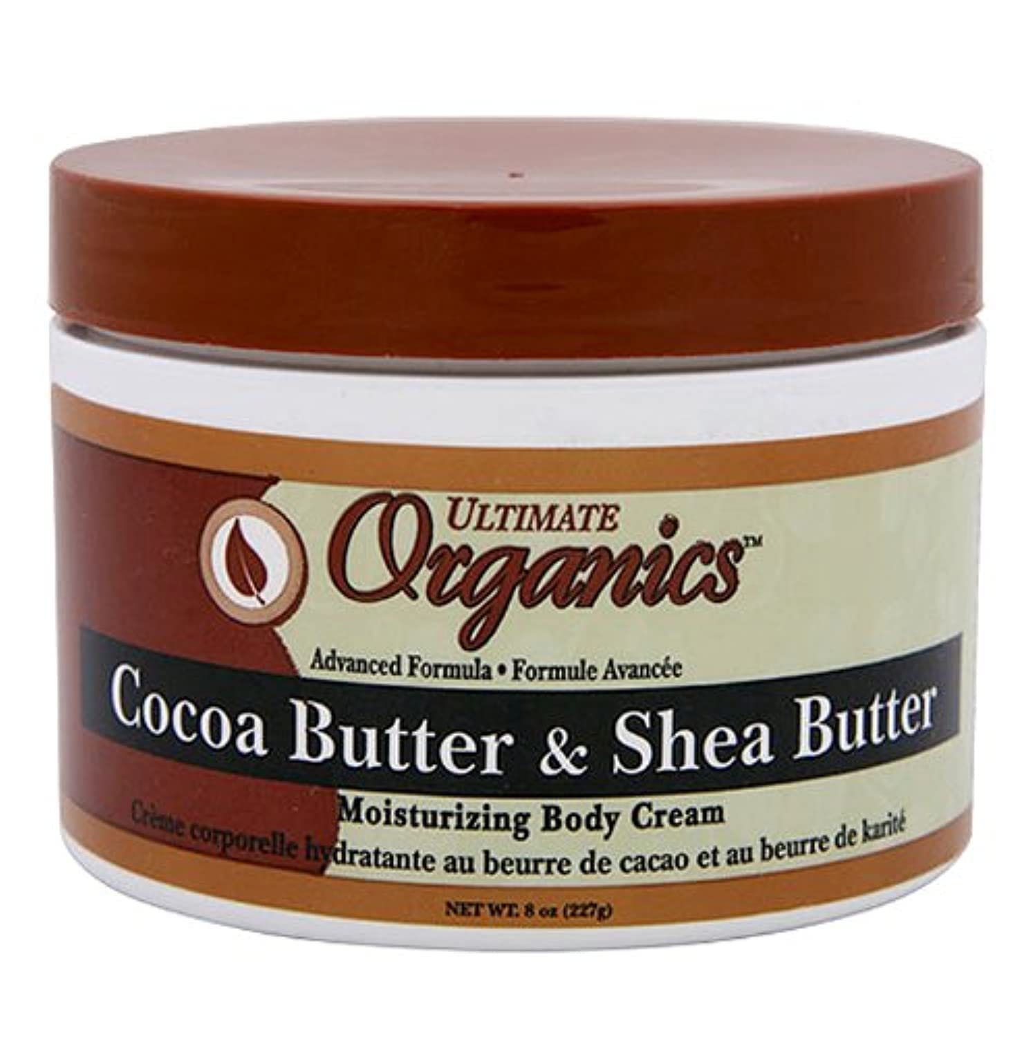 Ultimate Organics Manteca de cacao y karité en envase de 8 onzas para hidratación profunda