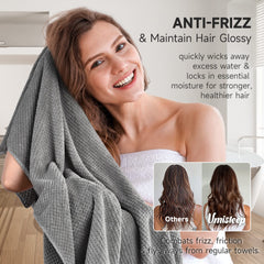Toalla Umisleep anti-frizz para cabello suave y brillante.